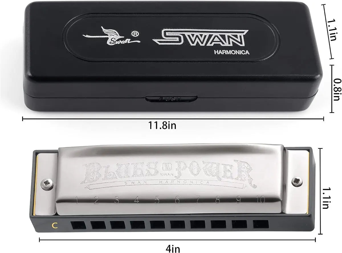 Harmonica Senior Bruce 10 Hole Blues &ndash; Case Included