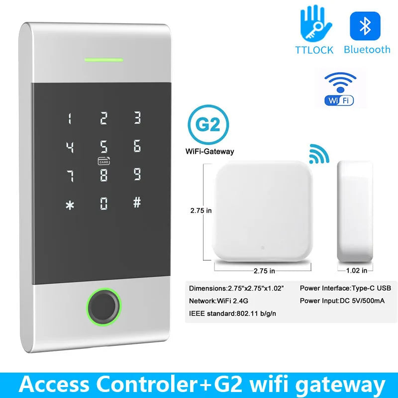 MJ01 - Waterproof Fingerprint RFID Keypad Lock With Alexa MJ01 silver-G2