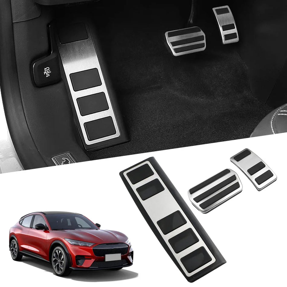 Copripedali per Ford Mustang Mach-E con Base in Acciaio Inossidabile e Gomma Antiscivolo