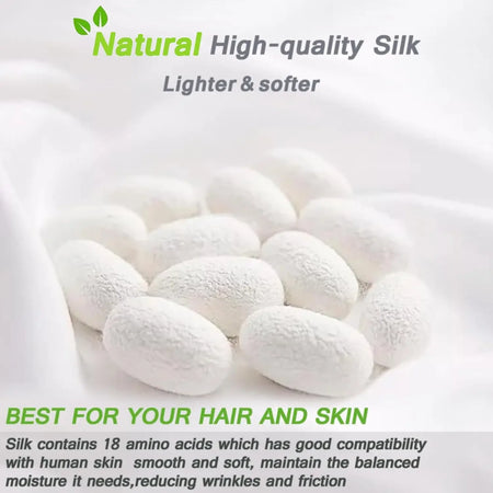 NoEnName_Null 100% Pure Real Silk Pillowcase &ndash; Soft Breathable Comfort for Hair and Skin