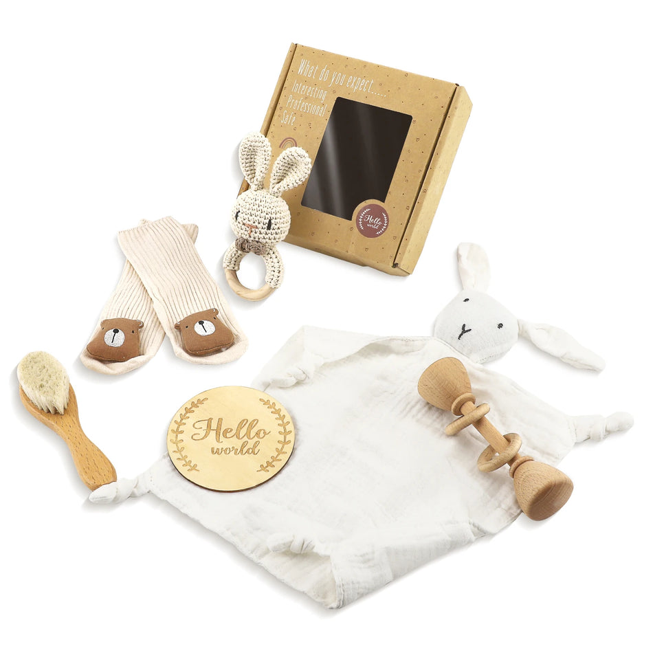 Conjunto de Regalo para Bebés de Seis Piezas para Recién Nacidos Incluye Manta y Toallas