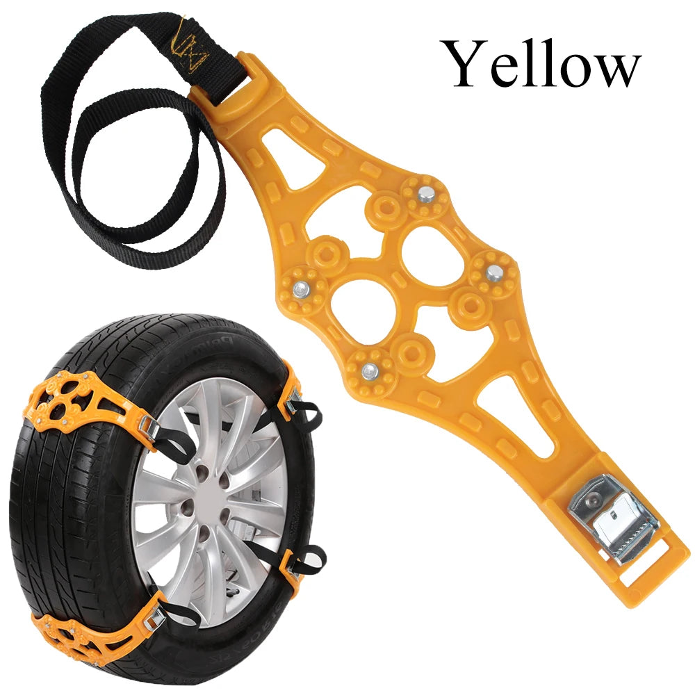 Double Buckle TPU Snow Chains Kit &ndash; All Weather Traction 1PC YELLOW