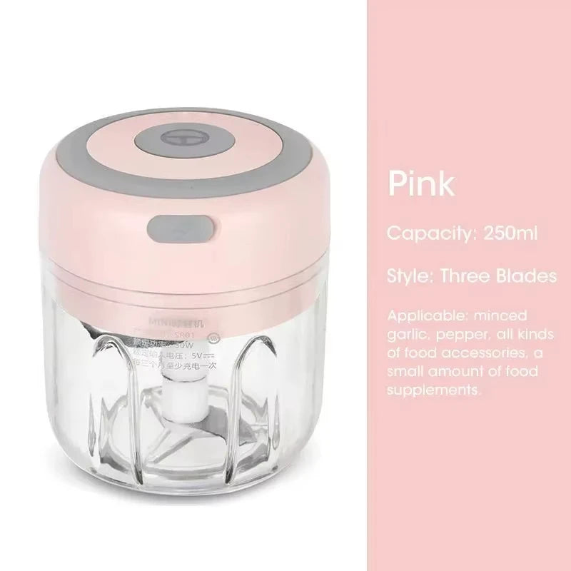 Electric Kitchen Food Chopper &ndash; Convenient USB Portable Design pink