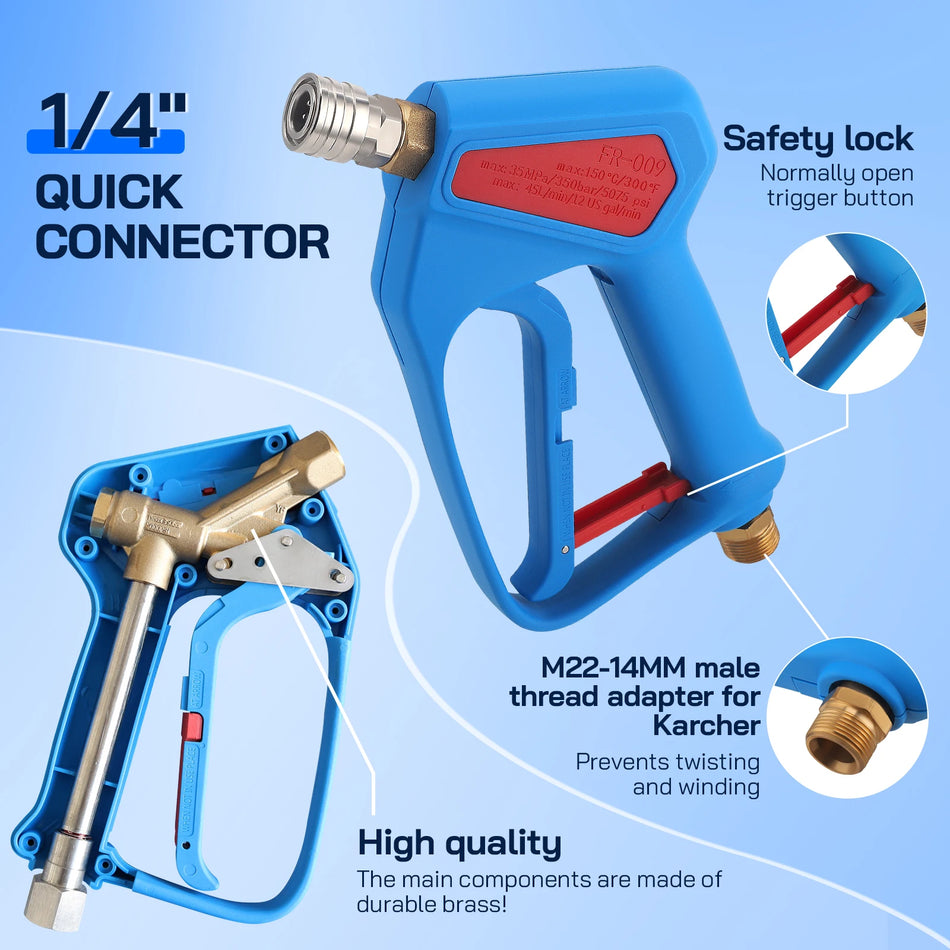 6En1 Spray de Espuma para Lavado de Autos Potente Boquilla de Mano 1L Presión