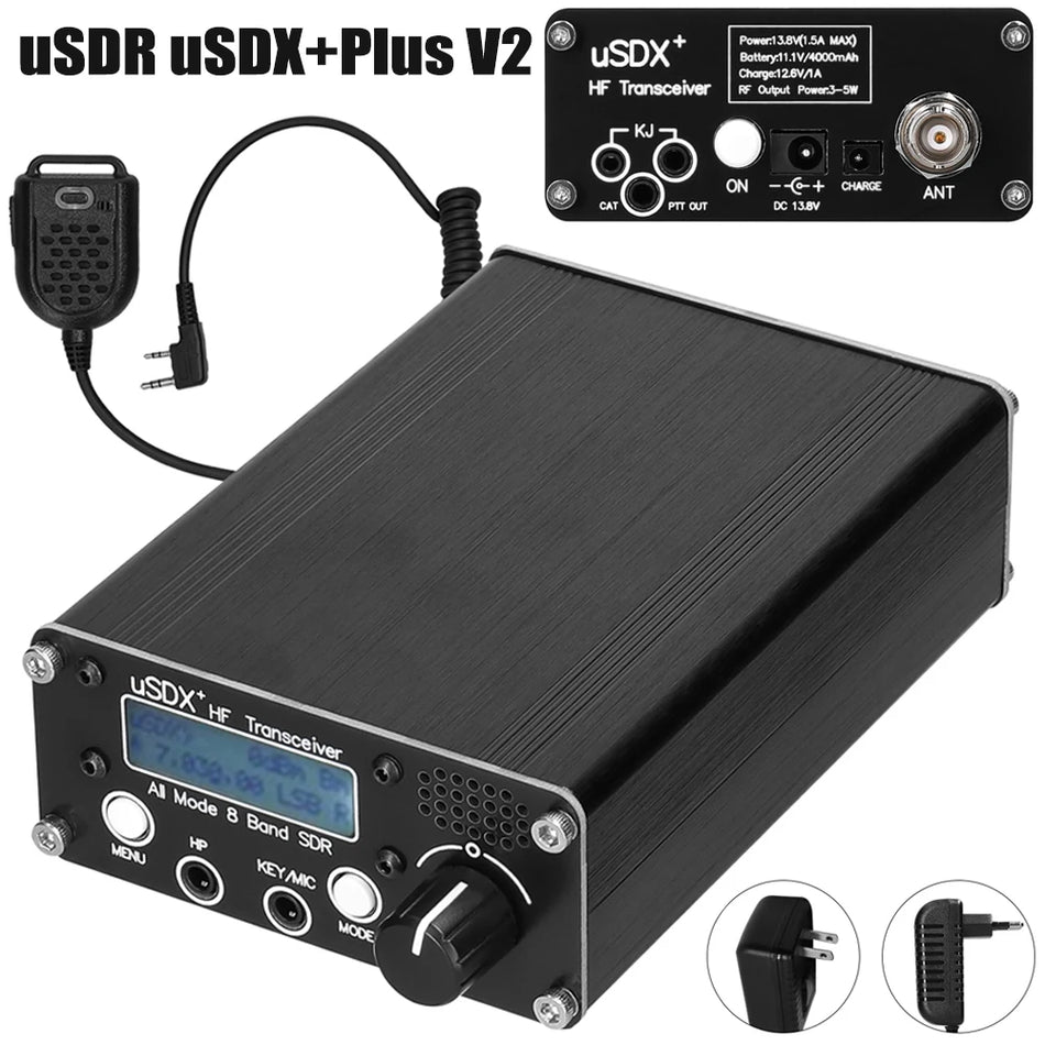 USDR USDX V2 SDR Transceiver 8 pásmový všech režimů SSB CW QRP BNC
