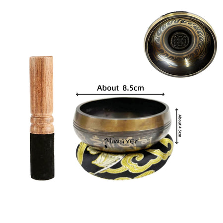 Tibetan Singing Bowl Set 8.5 to 20 cm - Meditation Aid 8.5cm