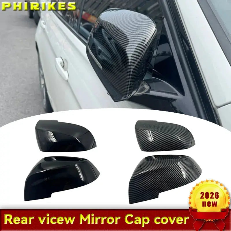 2 pieces Rearview Mirror Cover Cap Carbon/Black for BMW 1 2 3 4 X Series F20 F21 F87 M2 F23 F30 F32 F36 X1 E84 by InterCyprus Trading Ltd