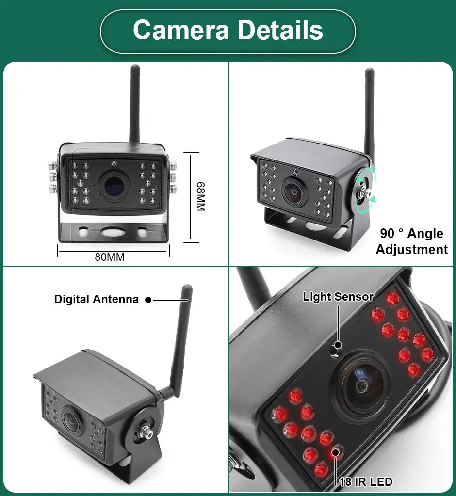 7 Inch HD AHD Car Monitor With 4 Channel DVR Wireless Backup Camera by InterCyprus Trading Ltd