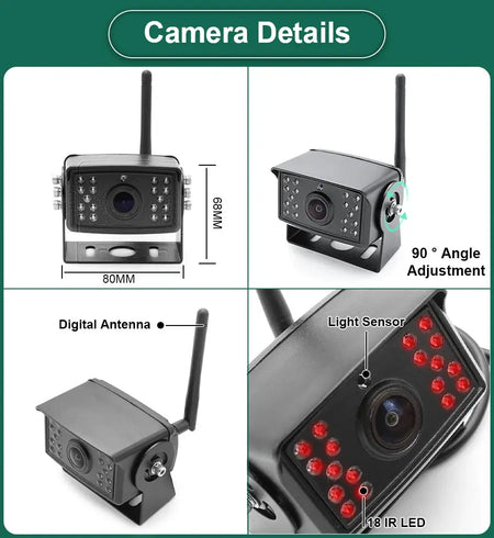 7 Inch HD AHD Car Monitor With 4 Channel DVR Wireless Backup Camera by InterCyprus Trading Ltd