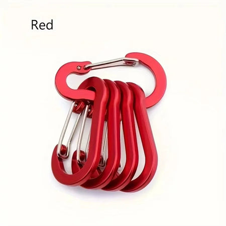 6Pcs Aluminum Carabiner Set by Booms Fishing CC1 &ndash; Durable Red 6pcs