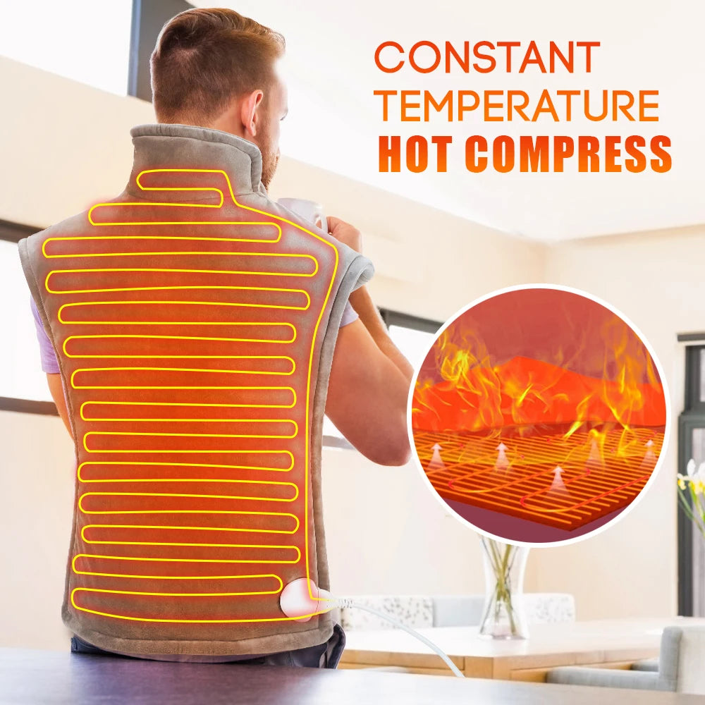 Electric Heating Pad Wrap Vest Neck Shoulders &ndash; Fast Heat