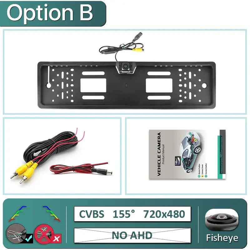 AHD 1080P 170 Degree Car Backup Camera For EU License Plate by InterCyprus Trading Ltd