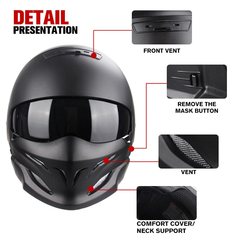 Scorpion Detachable Multi-purpose Full Face Helmet - Predator Design