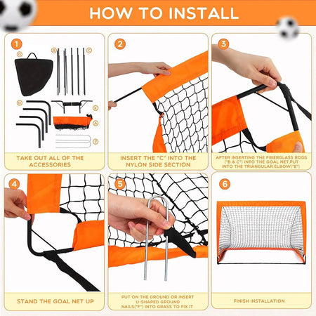 NoEnName Portable Pop-Up Soccer Goals for Indoor and Outdoor Training