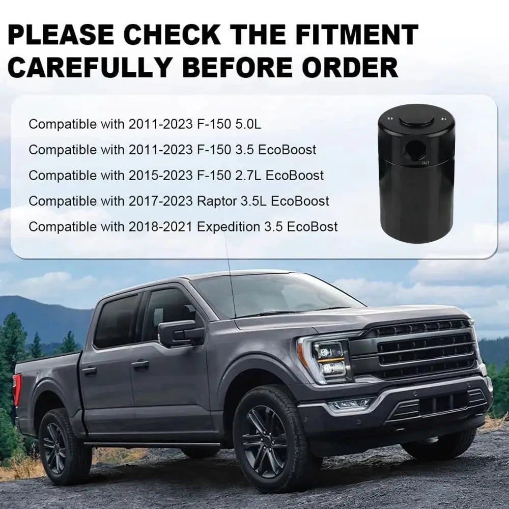 Oil Catch Can Air Oil Separator Kit Fit for 2011-2023 Ford F-150 2017-2023 Raptor 2018-2021 Expedition by InterCyprus Trading Ltd