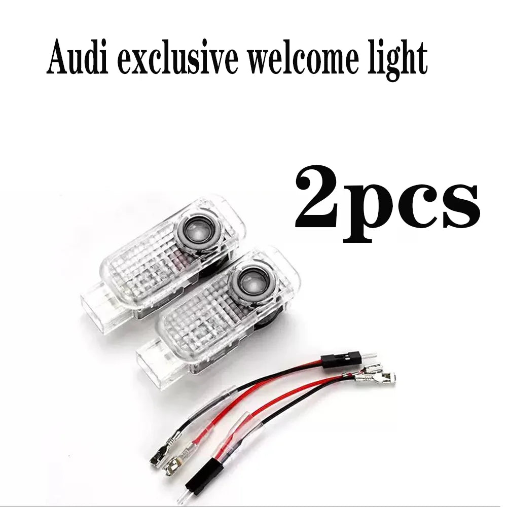 2pcs Audi Car Door Logo Projector Lights - HD Welcome Lamp