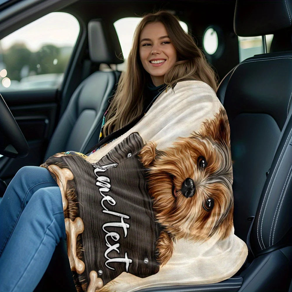 Customizable Yorkshire Puppy Blanket &ndash; Lightweight Durable