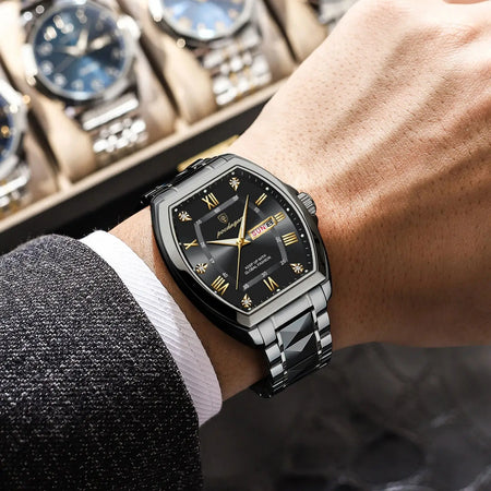 Poedagar Luxury Tonneau Men Wristwatch &ndash; Luminous Dial