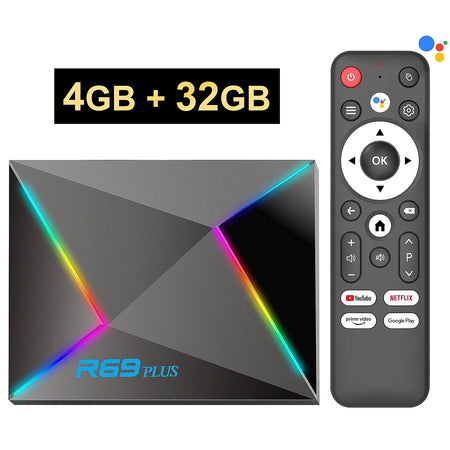 R69 Plus Voice Control TV Box &ndash; Ultra HD 8K Netflix Ready 4GB 32GB 1 / US Plug