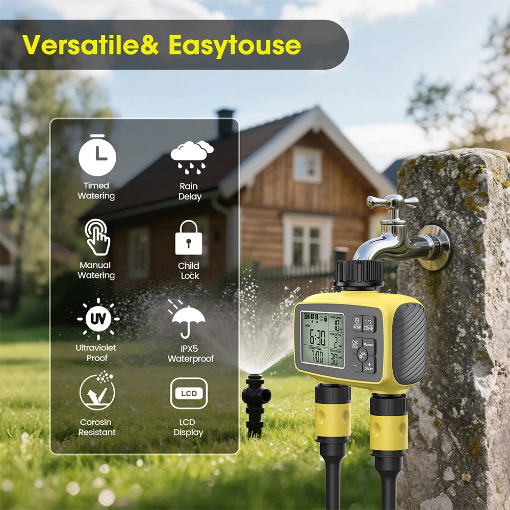 Large Screen Digital Water Timer &ndash; Efficient Watering Control