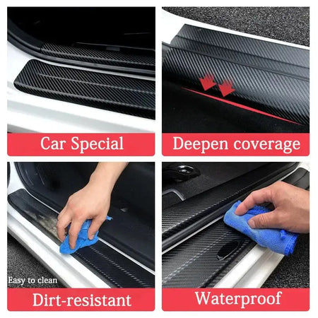 Kia Seltos Door Sill Protector Carbon Fiber Stripe