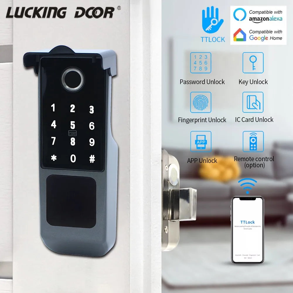 VD06-TTLOCK &ndash; Waterproof Bluetooth Fingerprint Rim Lock