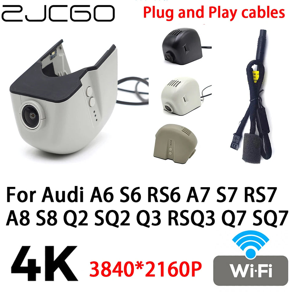Dash Cam 4K 2160P for Audi A6 S6 RS6 A7 S7 RS7 A8 S8 Q2 SQ2 Q3 RSQ3 Q7 SQ7