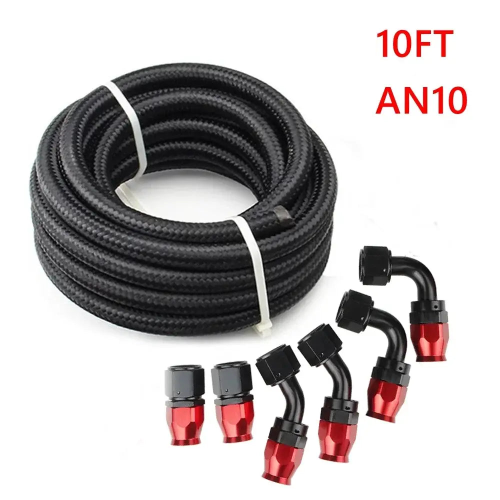 3M AN6/AN8/AN10 CPE Oil Fuel Fittings Hose End 0+45+90+180 Degree Oil Adaptor Kit AN6 Braided Oil Fuel Hose Line With Clamps by InterCyprus Trading Ltd