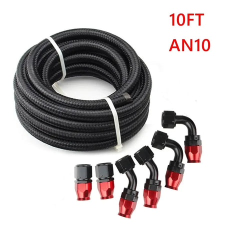 3M AN6/AN8/AN10 CPE Oil Fuel Fittings Hose End 0+45+90+180 Degree Oil Adaptor Kit AN6 Braided Oil Fuel Hose Line With Clamps by InterCyprus Trading Ltd