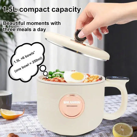 Multifunction Electric Rice Cooker 1.5L Nonstick Compact