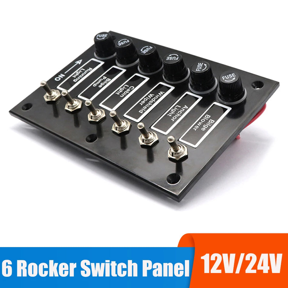 6-nappinen ABS-kytkinpaneeli 15A 12/24V sulakkeella Toyota-autolle ja -asuntovaunulle