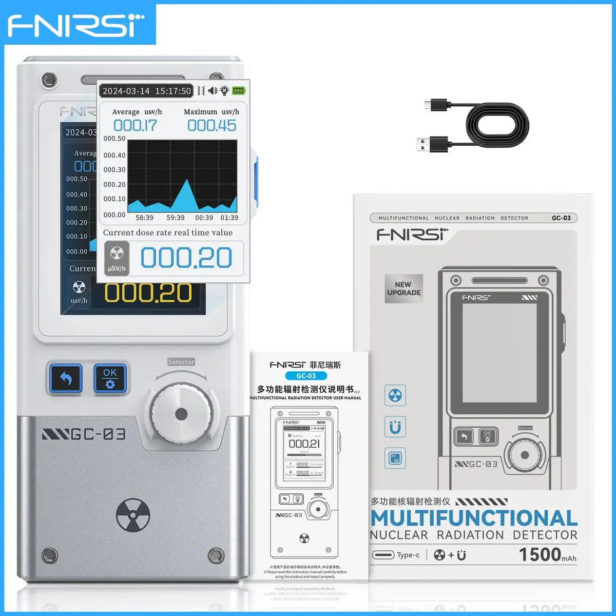 FNIRSI GC03 3in1 NR EF MF Detection Tool Environmental GC-03 White