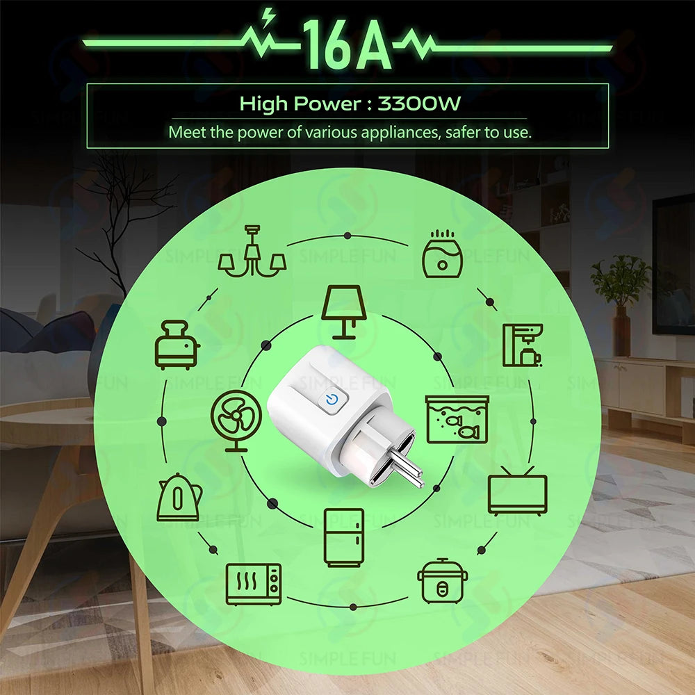 Smart Life Tuya WiFi Smart Socket with Power Monitoring and Voice Control