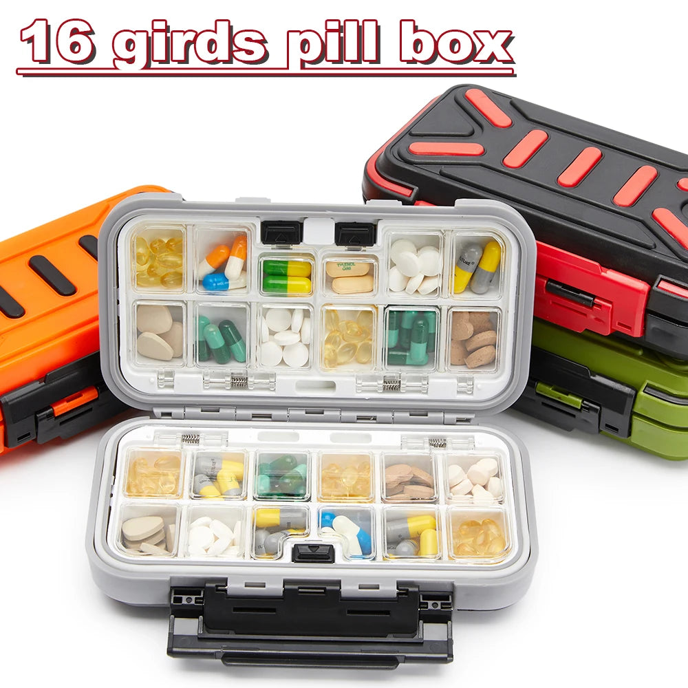 Multifunctional Travel Pill Organizer and Medicine Storage Container with Adjustable Lattice and Waterproof Design