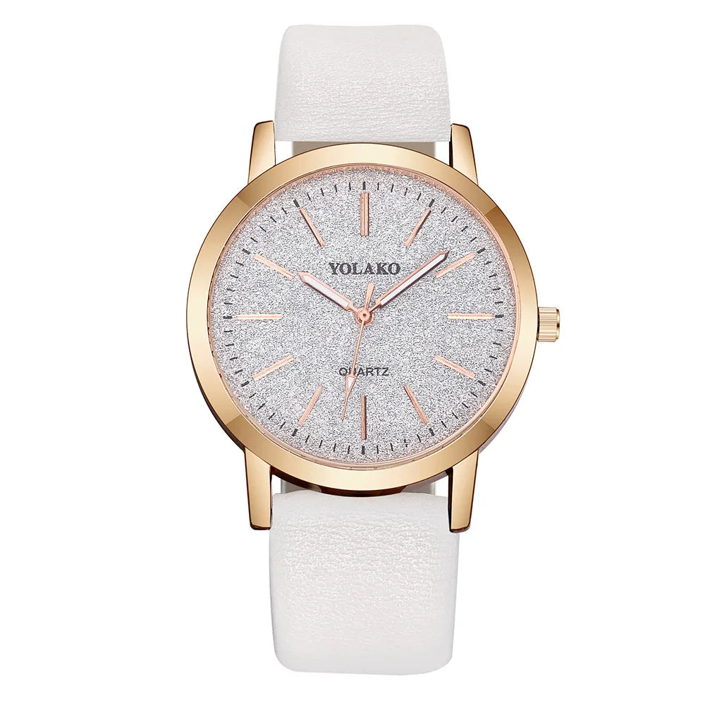 Luxury Fashion Women's Quartz Leather Wristwatch by DQG white