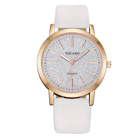 Luxury Fashion Women's Quartz Leather Wristwatch by DQG white