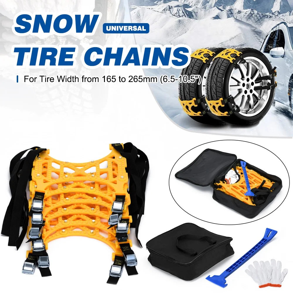 TPU Car Snow Chains 165-265mm &ndash; Adjustable Anti-Skid Design