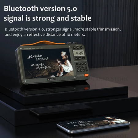 SANSUI F51/F50 Portable FM Radio with Bluetooth, Dual TF Slots &amp; MP4 Player