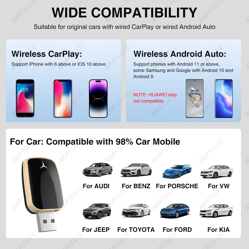 Wireless CarPlay Android Auto Adapter - Wireless Upgrade
