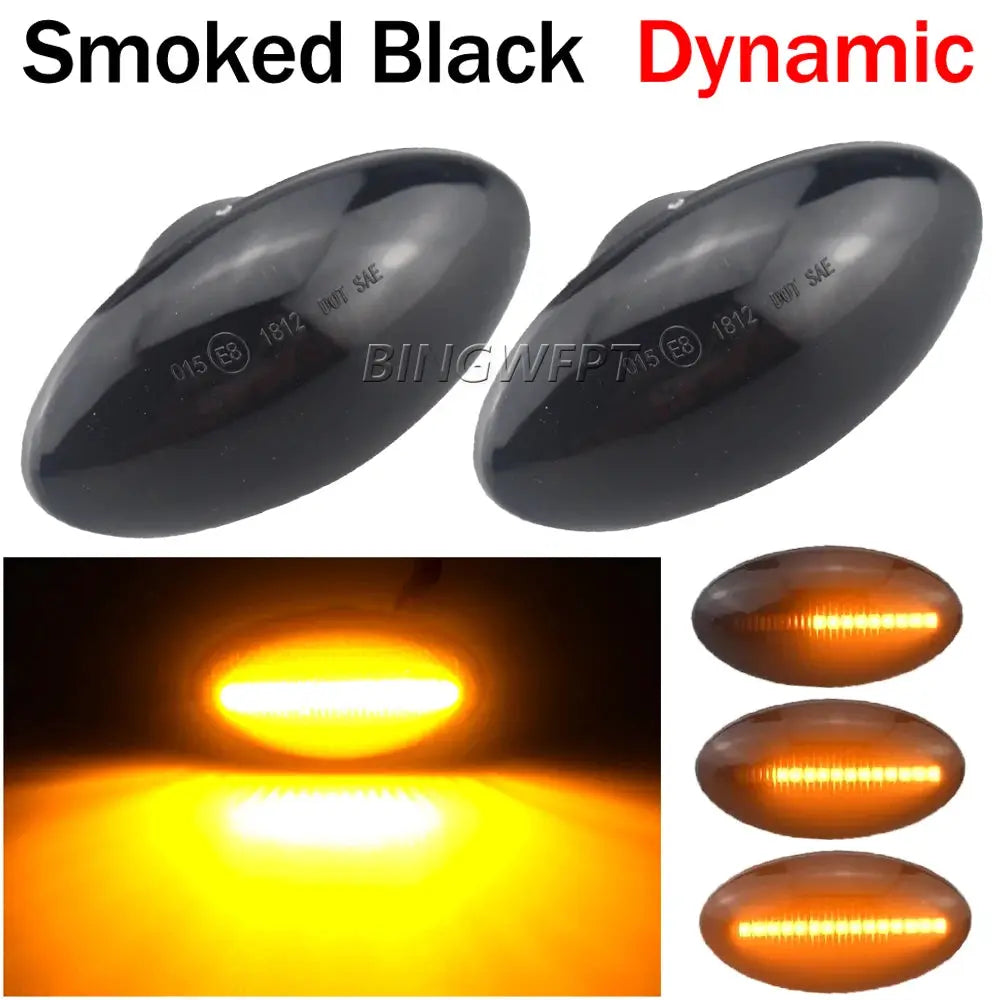 2x LED Side Marker Turn Signal Light Flowing Water Repeater Indicator Waterproof Dynamic Blinker For BMW Mini Cooper R50 R53 R52 by InterCyprus Trading Ltd