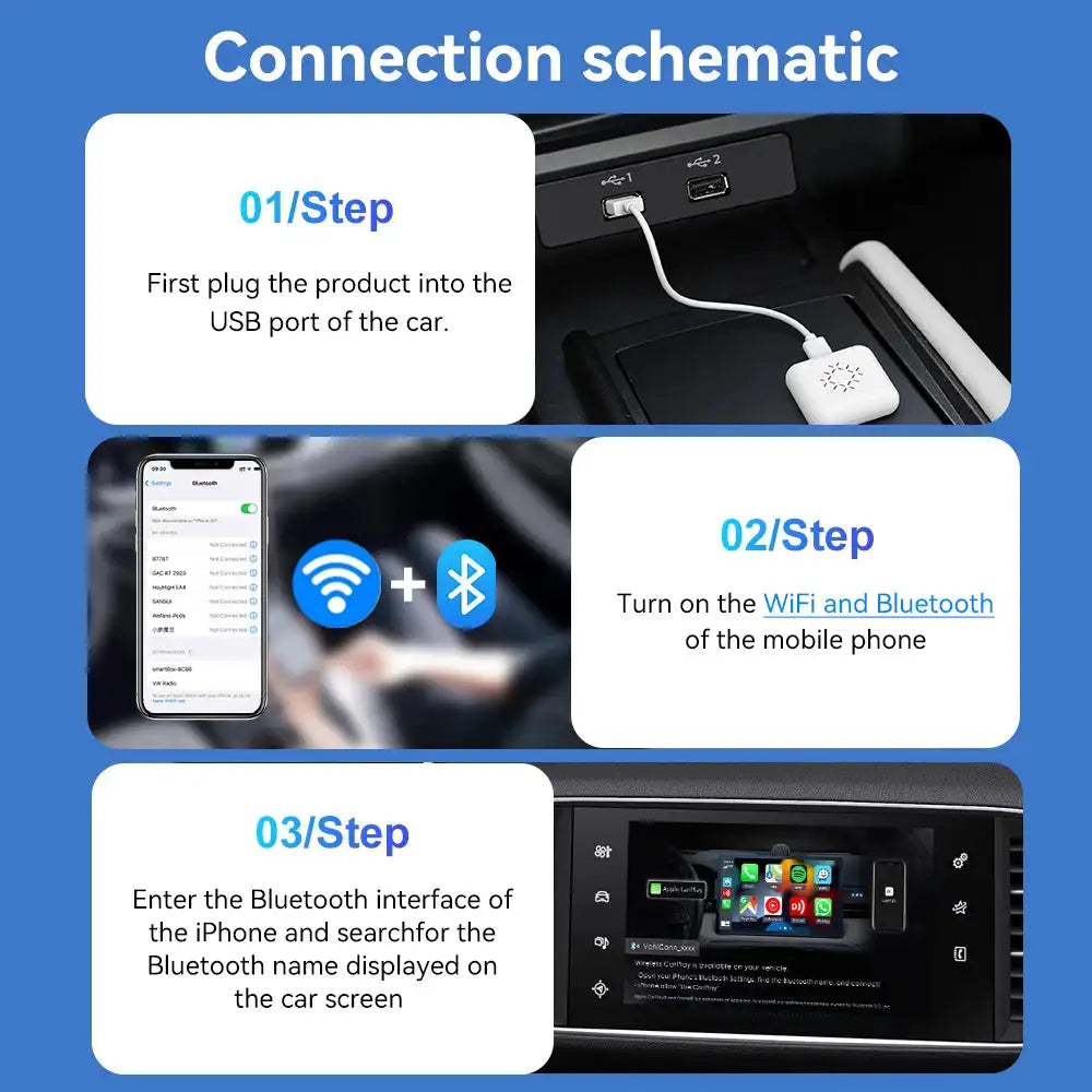 Carlinkit 3.0 Mini CarPlay Wireless Adapter Toyota Camry