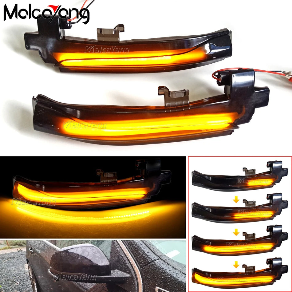 2X LED Dynamic Turn Signal Blinker Lamp Sequential Side Mirror Indicator Light For Volvo V40 CC II V60 S60 2011-2018 S80 V70 III