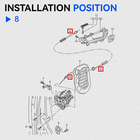 Front Door Lock Latch Actuator Release Cable for Audi A4 B8 S4 Avant Quattro A4Q A5 2009 2010 2011 2012 New 8K0837085 8K0837085A by InterCyprus Trading Ltd