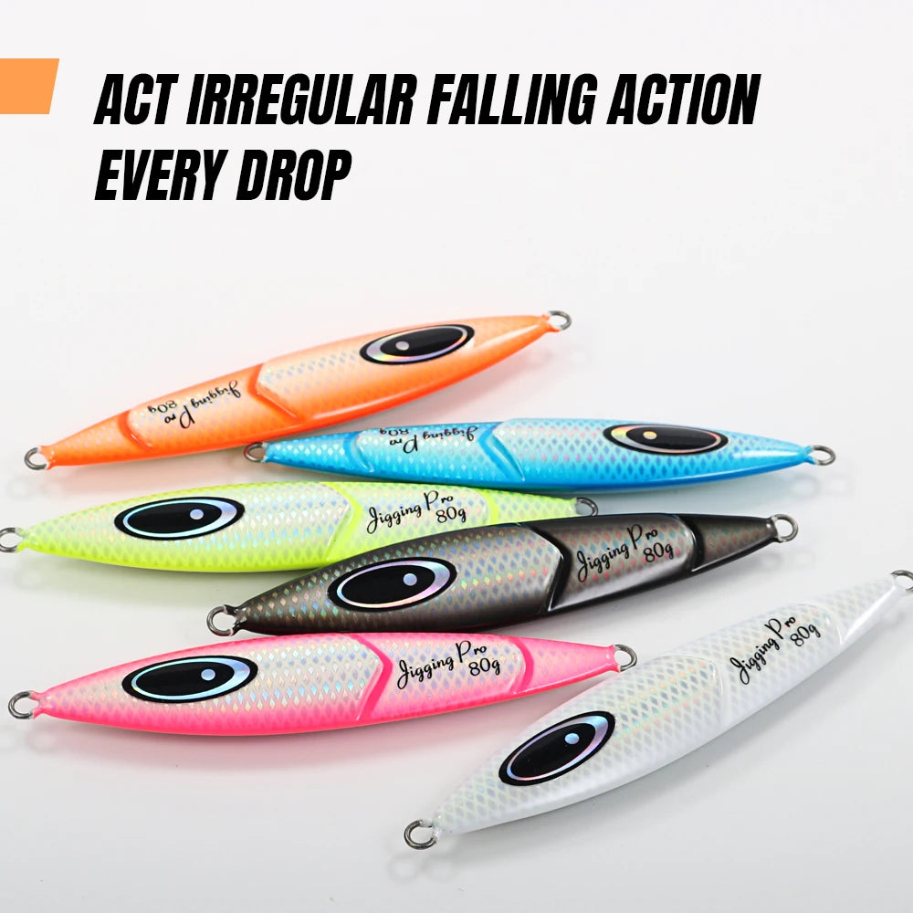 JIGGING PRO Slow Jigging Lure - 80g, 100g, 120g, 150g Saltwater Fishing Jigs