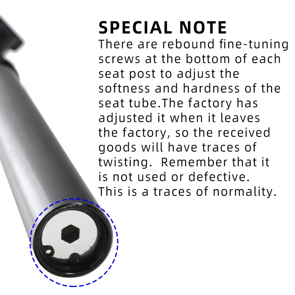 Kocevlo MTB Seatpost Suspension Dropper 30.9mm Aluminum 250 to 400mm Travel with Shock Absorber