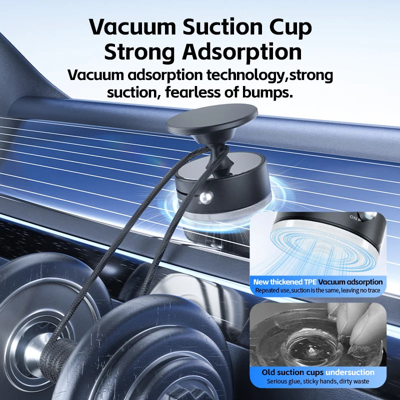 CrownQu Car Mount Magnetic Phone Holder &ndash; 360 Degree Rotation with Strong Suction