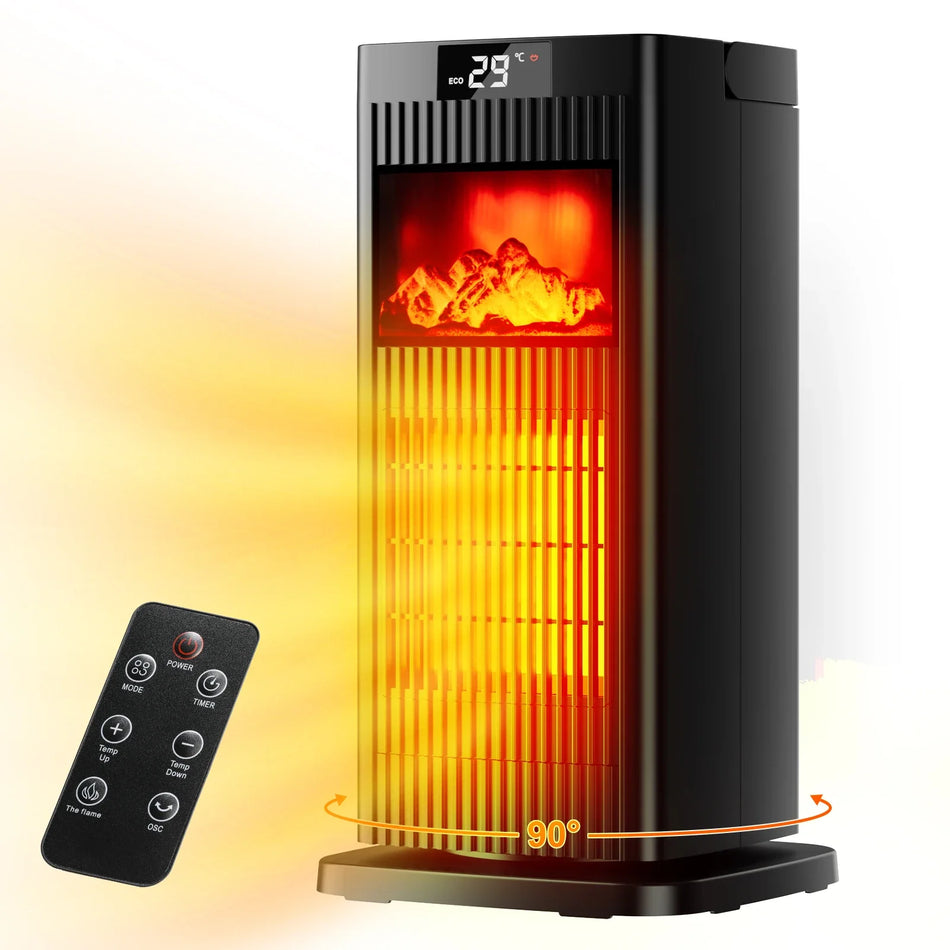 1500W PTC Ceramic Portable Heater With Remote And Timer