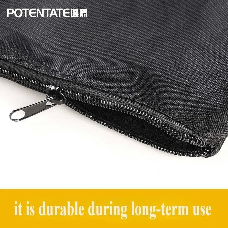 Stor Dacron Vattentät Konstportfölj Väska Svart Lättviktig Fodral För Affischer Skisser Teckningar