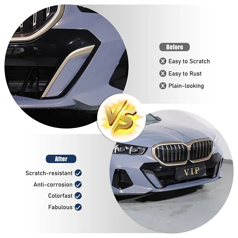 2Pcs Real Carbon Fiber Bumper Trim For BMW 5 Series G60