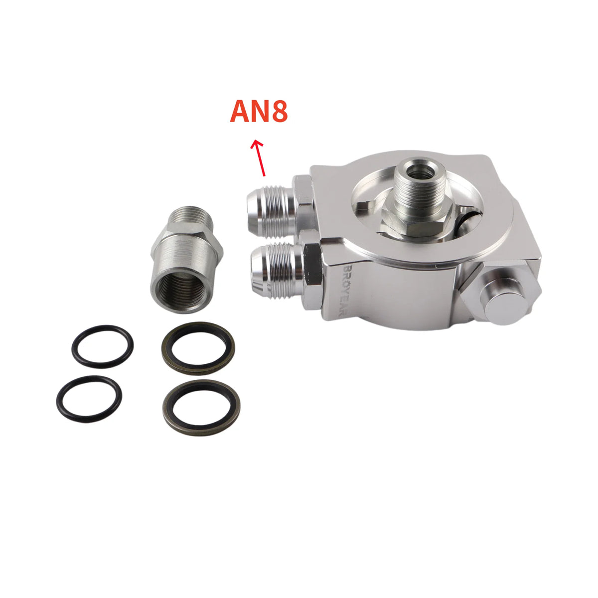 Oil Cooler Sandwich Plate AN8 AN10 Aluminum Filter Thermostat Sender Adapter by InterCyprus Trading Ltd